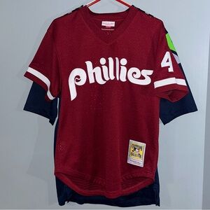 Authentic Phillies Lenny Dykstra 1991 Mitchell & Ness Throwback Baseball Jersey